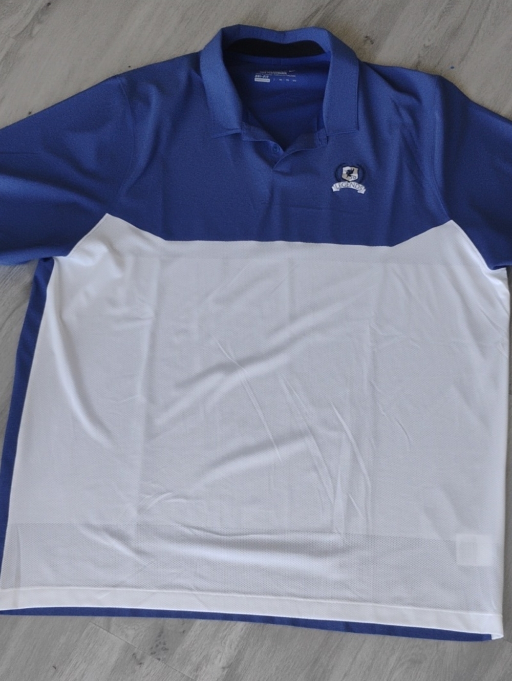 XXL Nikegolf Blue and White Men's Polo - Two-Tone Legends Golf Course